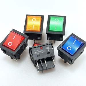 Interrupteur à bascule KCD4 40A 250VAC ON-OFF pour équipement industriel avec voyant lumineux et bornes à vis 22x30mm - Product Image 1