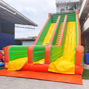 Toboggan aquatique gonflable en PVC pour l'extérieur, 2 pistes, usage commercial pour adultes, <span class=keywords><strong>avec</strong></span> <span class=keywords><strong>piscine</strong></span> amovible - Product Image 1