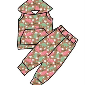 Dernière collection : Ensemble décontracté en coton à motif têtes de mort pour garçons, manches courtes, pantalon de jogging, vêtements printemps-automne - Product Image 2
