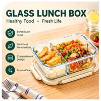 Bestverkochte hittebestendige glazen lunchbox, magnetronbestendig, lekvrij, met deksel voor dagelijks voedsel opbergen