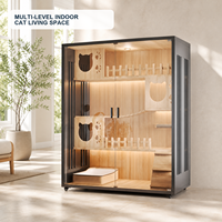 Casa para Gatos de Madera Sólida de Lujo, Moderna, para Interiores, con Estructura para Trepar, Transpirable, Impermeable y Ecológica, Venta al Por Mayor