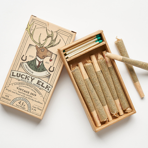 Roxyrolla Custom Logo Black Cigarette Pre-Roll Box Packaging Drawer Tube Boxes Child Resistant pre roll Packaging With Matches
