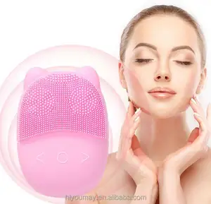 Youmay 2024 OEM nóng bán siêu âm massager mặt làm sạch bàn chải Silicone điện Sữa rửa mặt