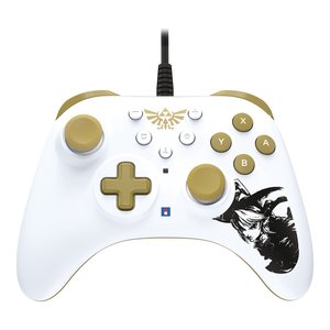 โฮริแพด เทอร์โบ เกมแพดแบบมีสายสำหรับนินเทนโดสำหรับสวิตช์เซลด้ารุ่น 463U สีขาวทองพีซี ไร้สาย ควบคุมการเลี้ยวสำหรับเล่นเกม - Product Image 1