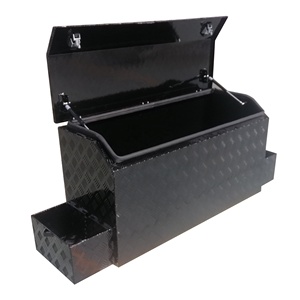 Boîte à outils avant de <span class=keywords><strong>caravane</strong></span> en aluminium avec porte-bidons à deux glissières - Product Image 1