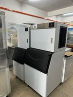 Machine à glace commerciale certifiée CE, 300 kg/24h, en acier inoxydable, 220v/110v, compresseur Embraco, stockage de 90 kg de glace, puissance 808W