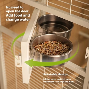 Jaula Grande Móvil para Pájaros, de Acero al Carbono, Madera de Caucho y Vidrio Templado, con Cierre Seguro a Prueba de Salpicaduras, Directo de Fábrica, para Palomas y Loros - Product Image 2