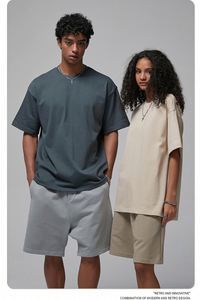 2026 Spring Summer Streetwear Loose Men's Short Sleeve Cotton T-<b>Shirt</b> Colorful Women T <b>Shirts</b> 305g - Product Image 4