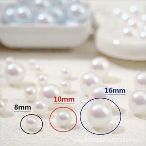 Round Imitation Pearl <b>Beads</b> 8mm 10mm 16mm White Light Pink Light Purple Light Blue <b>Plastic</b> Resin DIY Jewelry Findings - Product Image 3