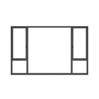 Fenêtre à battant en aluminium de haute qualité, design simple, avec verre trempé isolant thermiquement, inclinable et pivotante