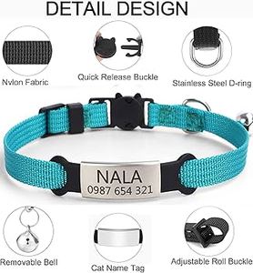 Collier pour chat personnalisé de haute qualité avec clochette, collier pour animal de compagnie personnalisé, étiquette gravée avec le nom du chat - Product Image 3