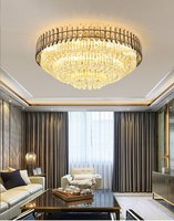 Lustre rectangulaire en cristal de luxe, style moderne et épuré, pour salon et salle à manger, en acier inoxydable