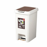 Cubo de Basura con Pedal y Doble Tapa, Contenedor de Residuos de Plástico Sellado e Impermeable para Baño, Cocina y Hogar