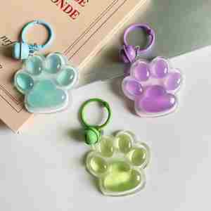 Resin Luminous <b>Cat</b> Paw Keychain for Keys Resin Bell Bag Charm Cute Animal Animal Accessories Bag Charm <b>Gifts</b> - Product Image 4