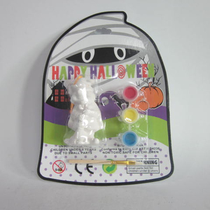 Halloween personnalisé bricolage jouets en céramique citrouille zombies sorcière peinture Kit Cartoon Arts pour 6 peinture couleur 1 pinceau ensemble artisanat fournitures - Product Image 4