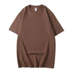 Herren 210GSM T-Shirt aus gekämmter Baumwolle Doppel garn konstruktion Einfarbig Übergroßer Rundhals ausschnitt - Product Image 1