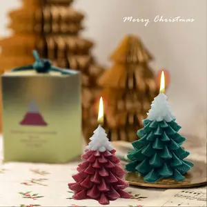 Lilin parafin pohon Natal kerajinan pohon Natal, lilin beraroma lilin Natal