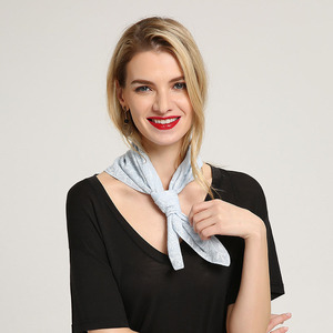 Pañuelo cuadrado pequeño de 60x60 cm, 100% algodón, pañuelo con estampado geométrico de verano, pañuelo de moda suave y transpirable para mujer - Product Image 1