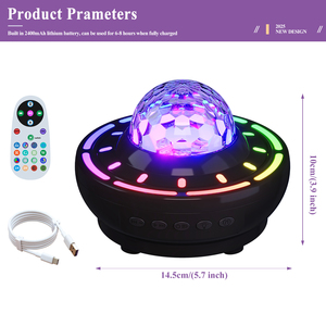 Proyector Giratorio Creativo con Control Remoto <span class=keywords><strong>Aurora</strong></span> <span class=keywords><strong>Boreal</strong></span>, Lámpara Nocturna LED Inteligente Moderna con Altavoz de Música Bluetooth RGB - Product Image 6