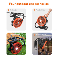 Ventilateur rechargeable 10V AC/DC pour camping extérieur avec panneau solaire, charge USB et lumière LED, fabriqué en Chine