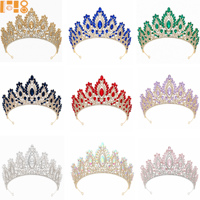 Couronne de cristal brillante de style baroque vintage européen et américain, accessoire de coiffure pour robe de bal, de concours de beauté, de défilé et de mariage