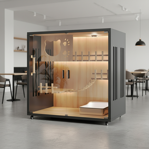 Nueva Villa Moderna de Lujo para Gatos de Interior, Recinto Grande para Gatos con Ruedas, Casas de Madera Multifuncionales para Gatos de Interior - Product Image 5