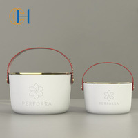 C & H Pot à bougie en céramique noir mat Huile essentielle Pot à diffuseur de roseaux en céramique porcelaine Ensemble cadeau