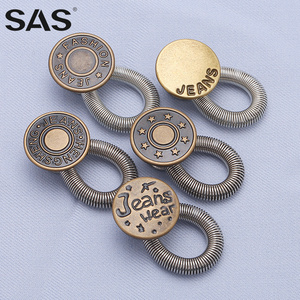 SAS en stock, extenseur <span class=keywords><strong>de</strong></span> taille rétractable en laiton à taille réglable pour pantalons et jeans, avec bouton - Product Image 3