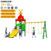 Ensemble de balançoire et toboggan en plastique pour enfants, équipement de jeu extérieur pour jardin