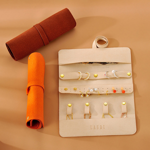 Custom Packaging Modern Stylish Microfiber Travel Roll Jewelry Organizer <b>Gift</b> Pouch with Carton - Product Image 2