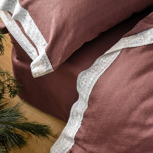 Light Linen Bedding Set 20% Linen Cotton Jacquard Geometric Pattern All Seasons - Product Image 4