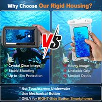 Étuis de téléphone portable étanches de luxe 50FT pour plongée sous-marine, protection universelle pour smartphones de 5,4 à 6,9 pouces, noir