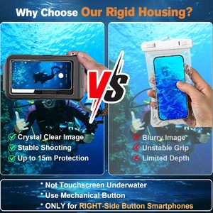 Funda Impermeable para Teléfono de 50 Pies de Profundidad, Funda Protectora Universal para Buceo y Snorkel, para Teléfonos Inteligentes de 5.4-6.9 Pulgadas, Negro Naranja - Product Image 3