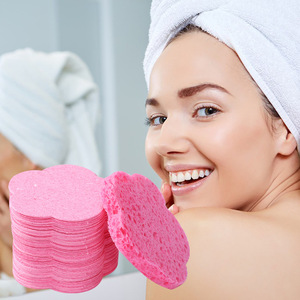 Reuse Natural Compressed Recycle Exfoliating Face Sponge Disposable Remover Flower Shape Simple GZ RTS Bulk Mixed Order - Product Image 2