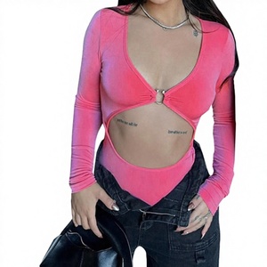 Mono sexy de verano para mujer, de manga larga, cintura alta, estilo casual, con hebilla metálica y diseño hueco, nueva tendencia. - Product Image 3