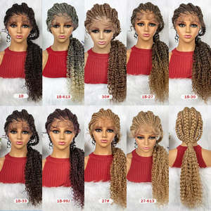 Perruques synthétiques à lacets très vendues, coiffures tressées, légères, faciles à porter, couleurs vibrantes, look tendance, ajustement confortable - Product Image 6