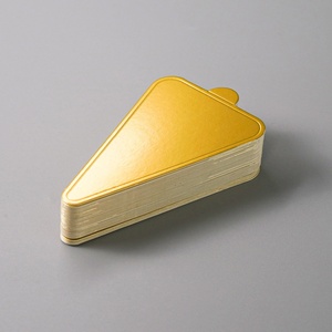 SunShine 3.5 Inch Gold Round Square Pastry Board With Tab 750gsm Cardboard Cake Base for Mousse Mini Cake Dessert Display - Product Image 2