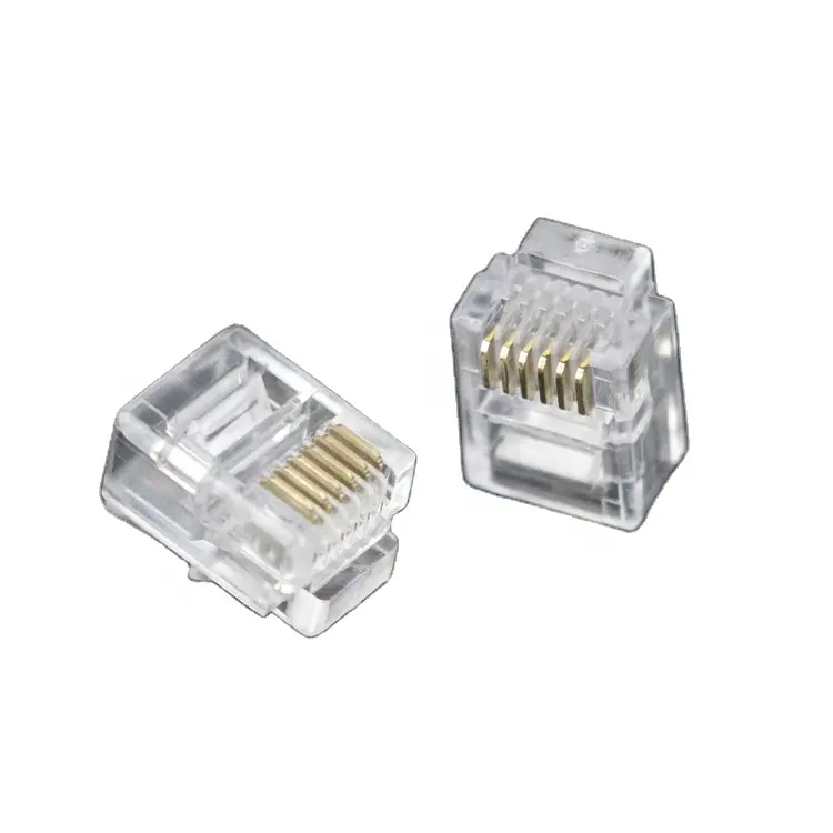 Wholesale Plastic China Supply CAT 3 telephone Plug UTP Type 6P6C Connector rj12 6p6c Modular Plug