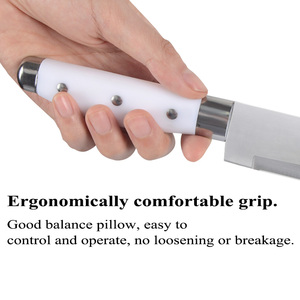 Bán buôn thép không gỉ Kích thước khác nhau 5 cái Bếp Knife Set với nhựa màu trắng xử lý butcher dao - Product Image 3