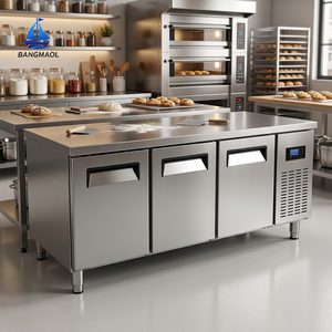 Enfriador bajo mostrador de 3 puertas optimizado para espacios reducidos, nevera de encimera para cocina, unidad para buffet, bar de jugos y estación de preparación - Product Image 1