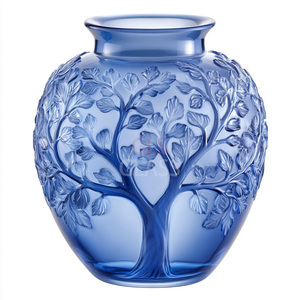 Jarrón de hojas de cristal tallado a mano para decoración del hogar - Product Image 2