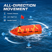 Bateau de sauvetage électrique d'urgence télécommandé avec navigation GPS BeiDou, orange, 2200 lb
