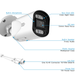 Système <span class=keywords><strong>de</strong></span> caméra IP POE intelligente à double éclairage 16CH 8CH 4CH 8MP, surveillance en direct, OEM, audio, <span class=keywords><strong>sécurité</strong></span>, caméra bullet réseau CCTV 4K, kit NVR, vision nocturne - Product Image 4