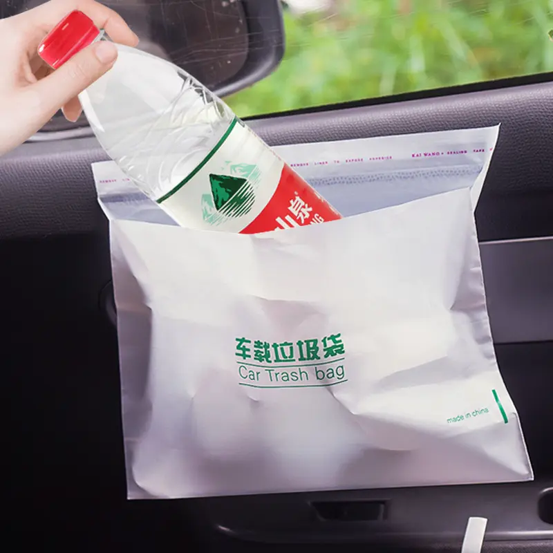 20Pcs Car Trash Bag Descartável Auto-adesivo Lixo Pode para Auto Seat Back Pendurado Trash Bag Escritório Cozinha Saco De Armazenamento De Lixo