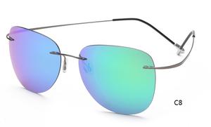 نظارات شمسية جديدة لعام <span class=keywords><strong>2026</strong></span> خفيفة الوزن بدون إطار مع عدسات مستقطبة UV400 وذراعين رفيعين من التيتانيوم جاهزة للاستخدام - Product Image 6