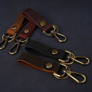 Genuine Leather Durable Coin <b>Holder</b> Keychain with Custom Logo and Rectangle Shape - Product Image 2
