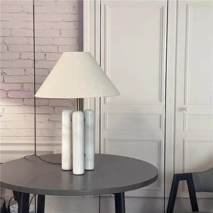 Lámpara de Mesa de Mármol D45 H53CM E27 LED Luz Cálida con Interruptor de Control para Cuidado de la Vista, Decoración para Sala de Estar, Dormitorio y Mesita de Noche - Product Image 3