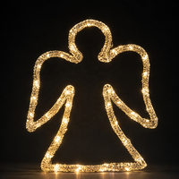 Lampe LED en acrylique motif ange pour fenêtre, suspension décorative féerique pour Noël, fêtes, extérieur et maison
