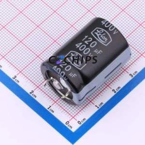 ตัวเก็บประจุแบบอิเล็กโทรไลต์อะลูมิเนียมแบบ Snap-in รุ่น LS-121M2G--A2230 แบบ Through hole, ขนาด D22xL30 มม. 120uF 400V 1.659โอห์ม 1.04A - Product Image 1