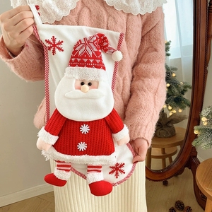 Knitted Christmas Decorations 3D Santa Claus Snowman Gift <b>Bags</b> for Christmas <b>Tree</b> Ornaments and Candy Holders Party Favor <b>Bags</b> - Product Image 3